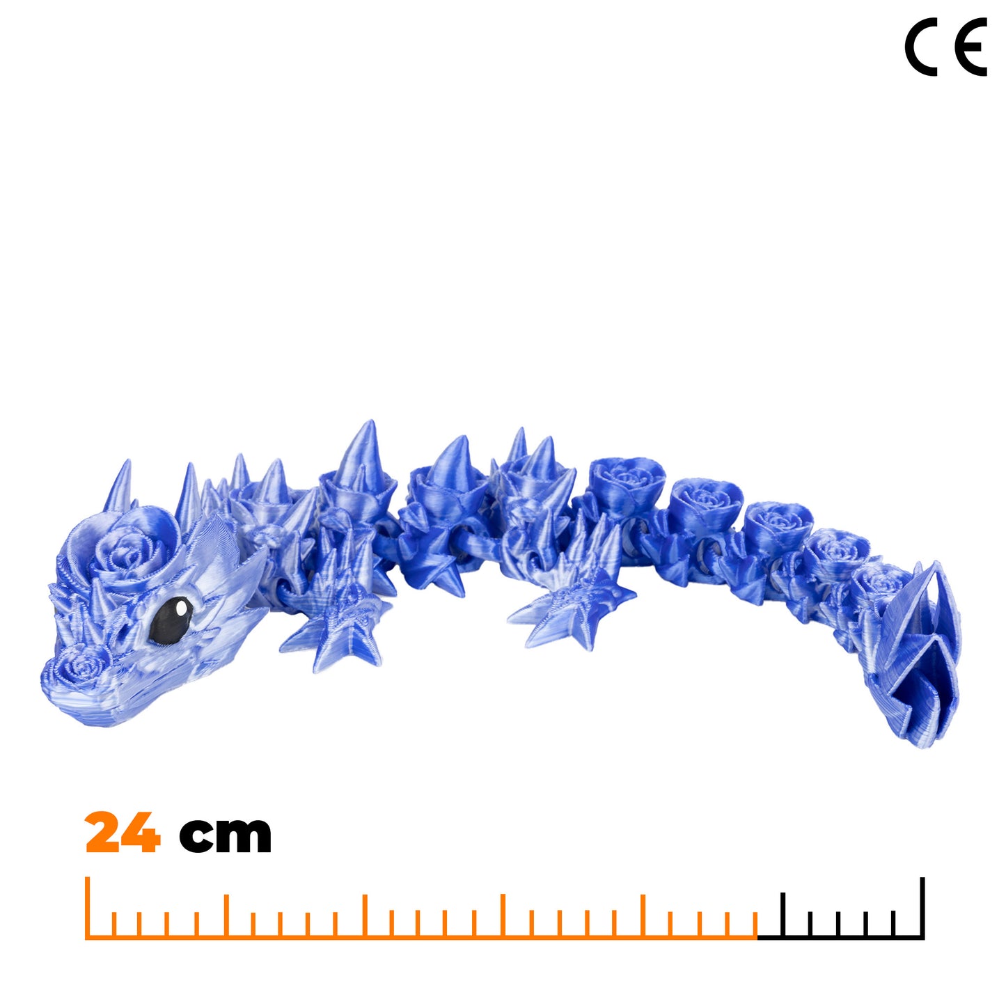 Floral baby dragon - Blue-white