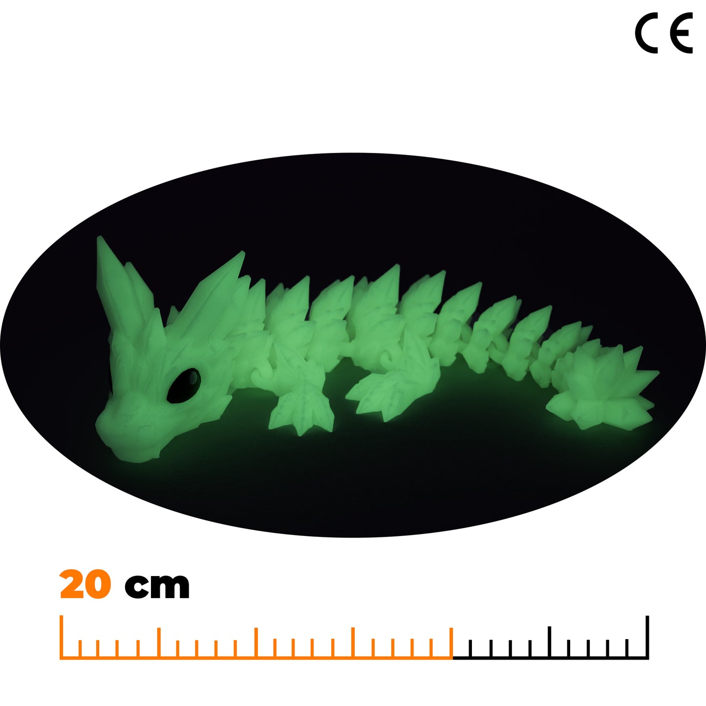 Crystal Baby Dragon - Glowing Green