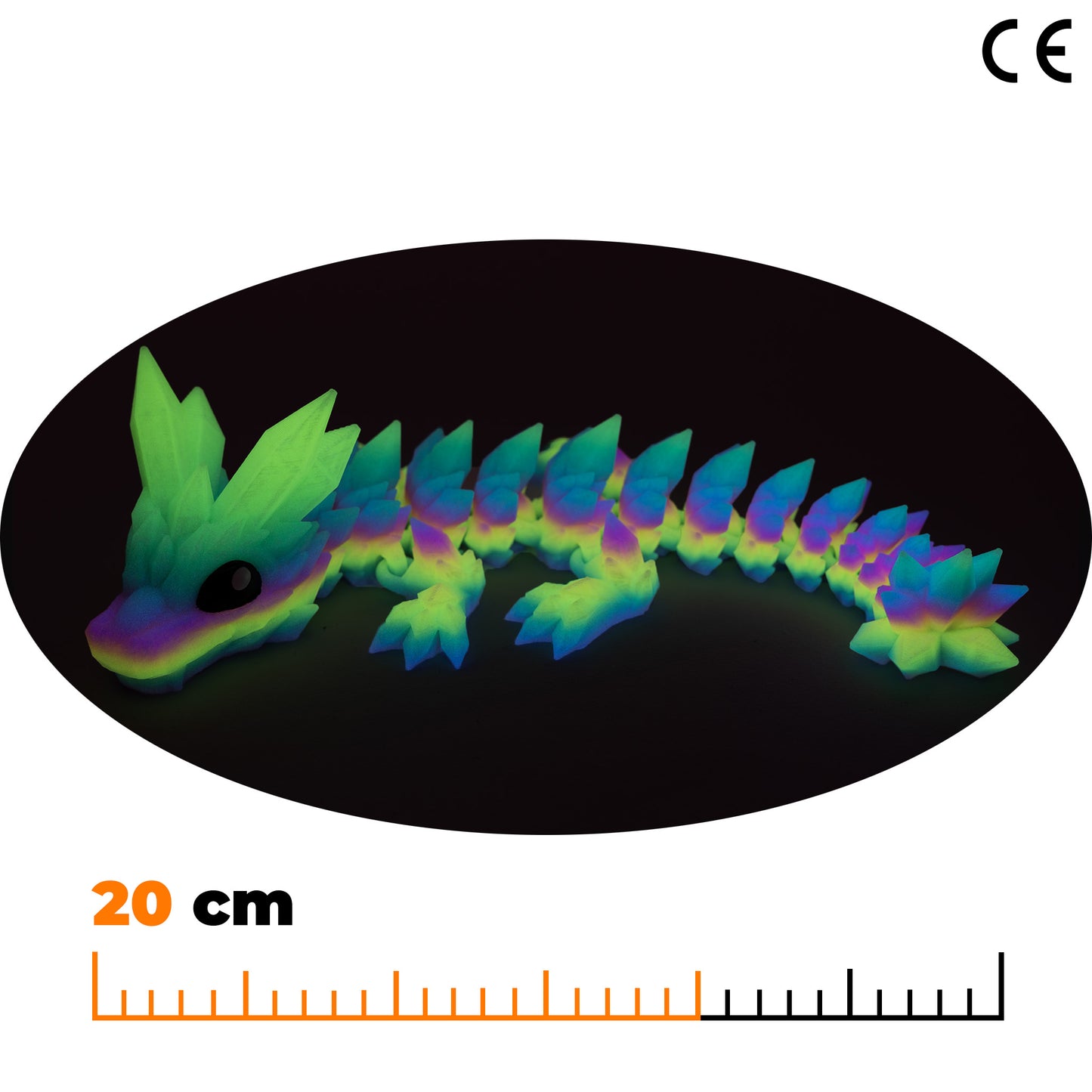 Crystal Baby Dragon - Glowing Green