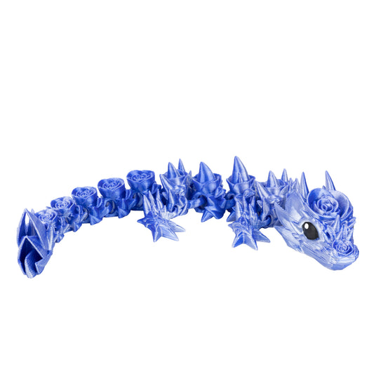 Floral baby dragon - Blue-white