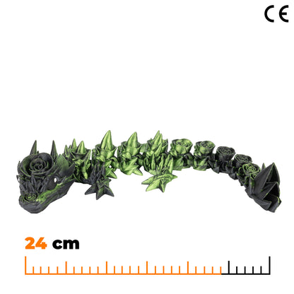 Floral Baby Dragon - Black-Green