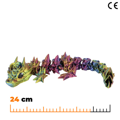 Floral baby dragon - Blue-yellow-fuschia